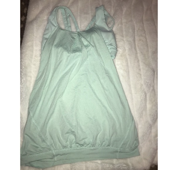 Mint color lulu tank top w built in bra! - Picture 2 of 3